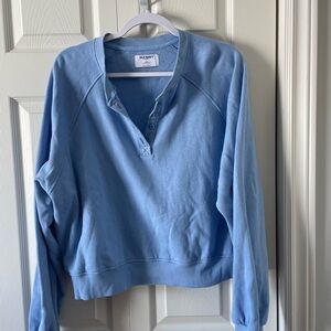 Old Navy Sky Blue Henley Pullover Sweatshirt
